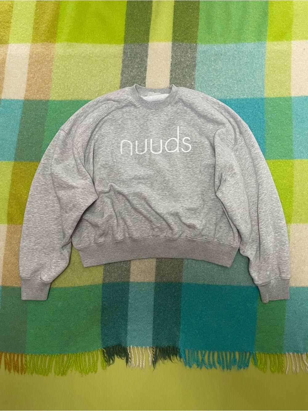 Nuuds Crewneck Sweatshirt Gray Crop Boston 2024 Baseball Pop Up Women’s
